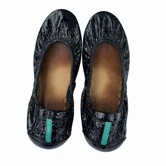 Tieks By Gavrieli obsidian black leather Ballet‎ Flats Size 6 Round Toe Slip-On - Picture 1 of 12
